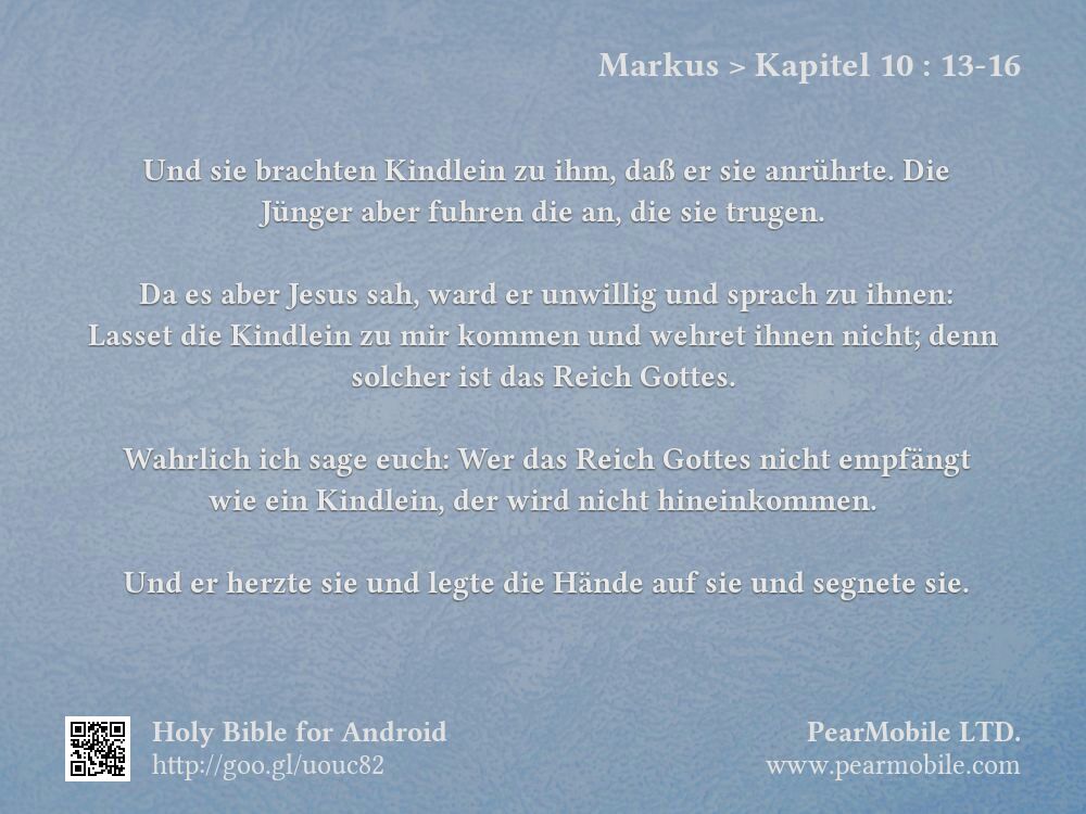 Markus, Kapitel 10:13-16